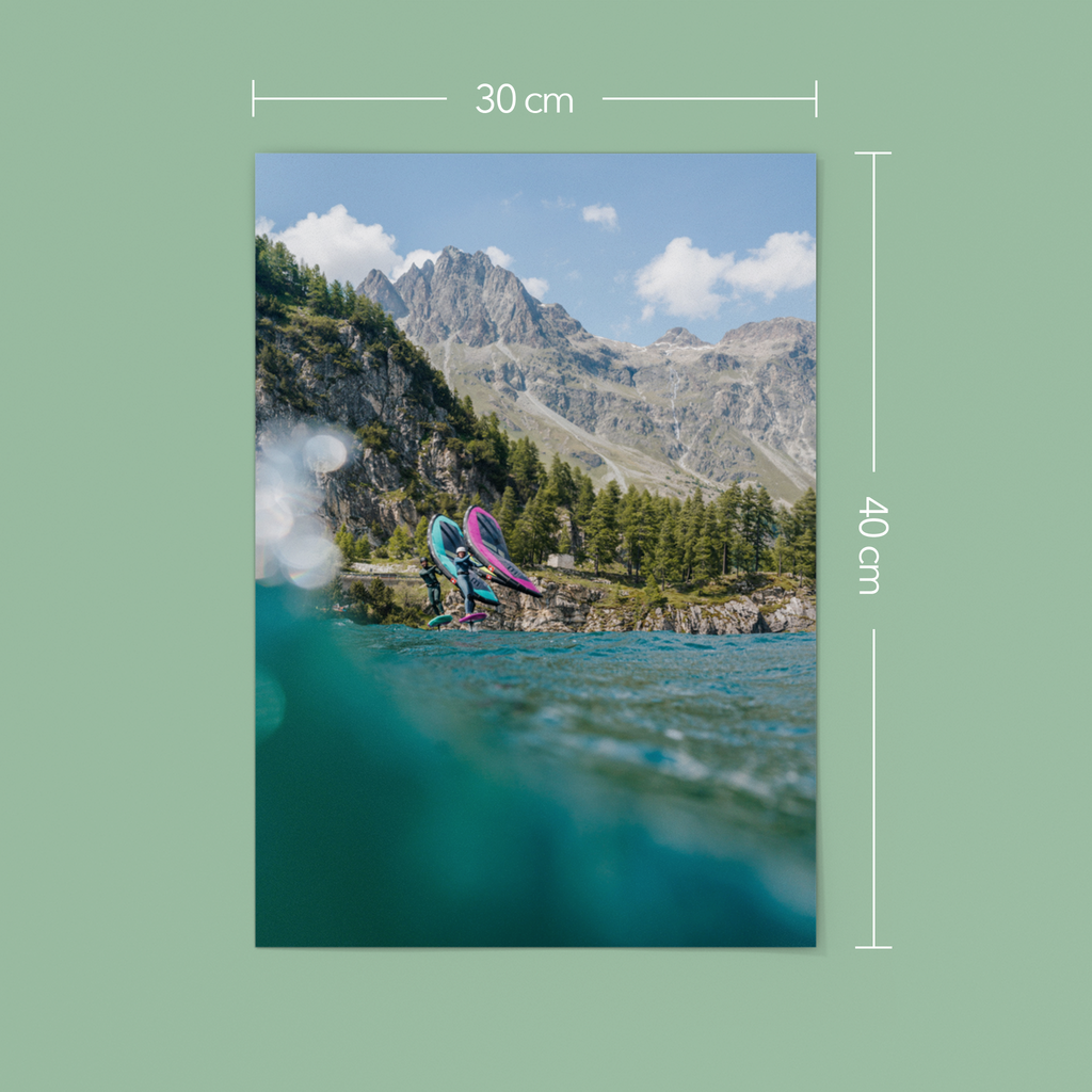 Wing Foiling Poster Switzerland Watersports Landscape - WINGFOILDAILY