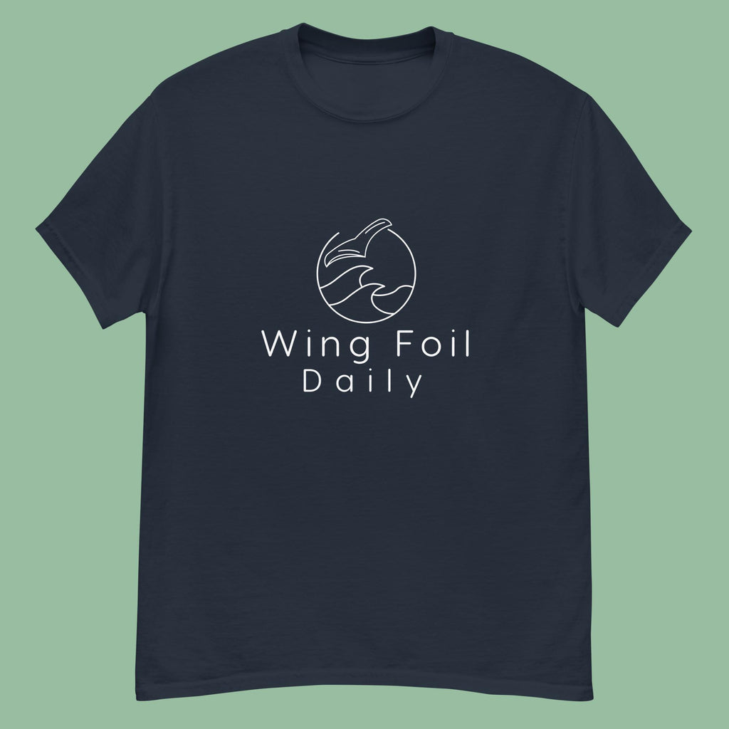 WINGFOILDAILY Logo Tee, Front Print, Wing Foiling Community Shirt - WINGFOILDAILY