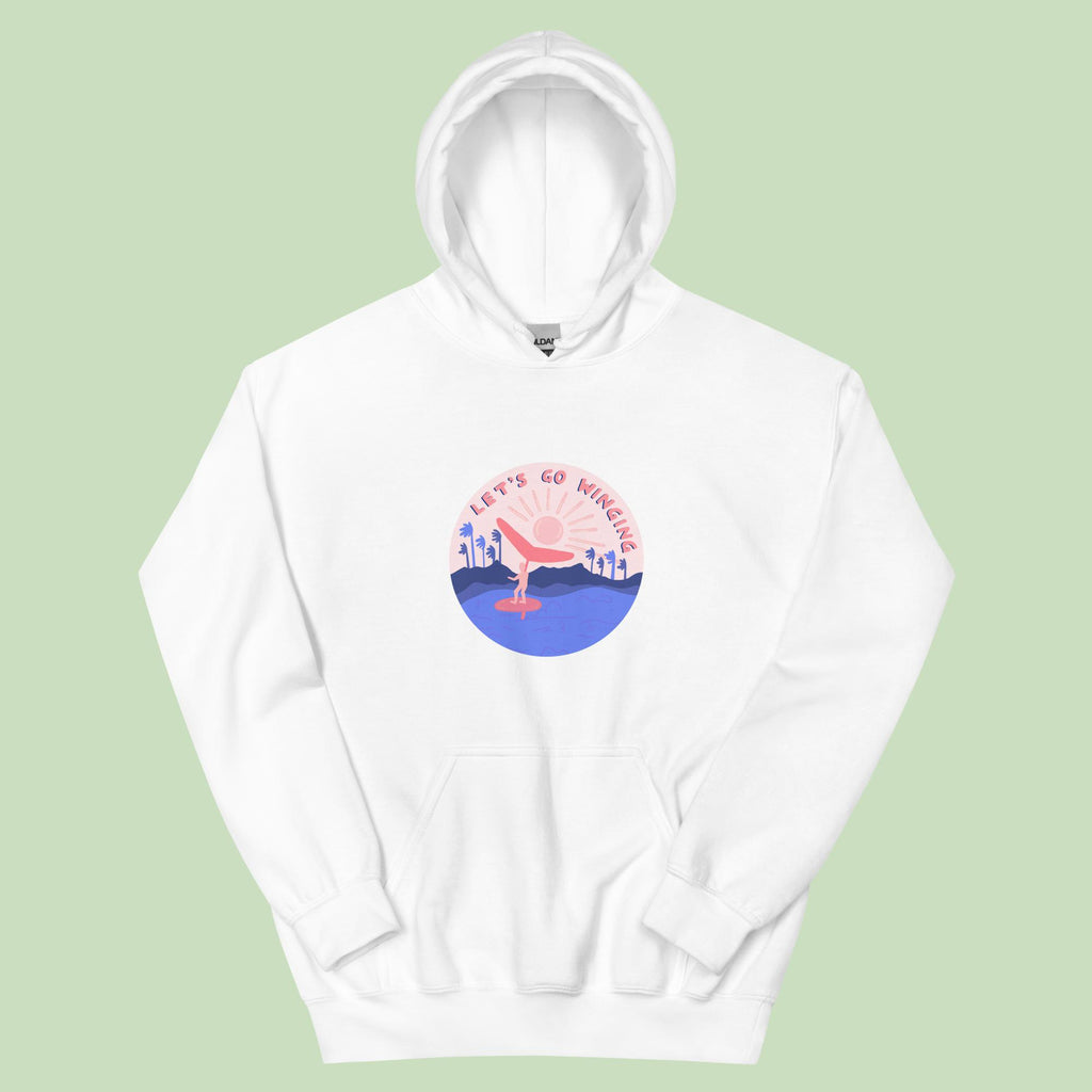 Let's go Winging Unisex Wing Foiling Hoodie Pink